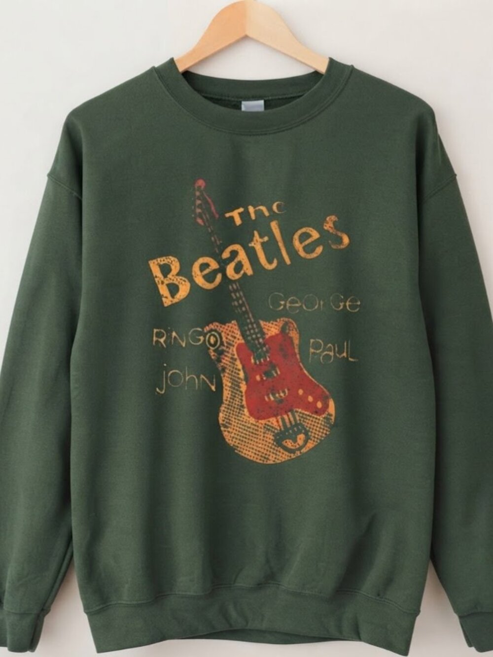 Gildan Forest Green The Beatles Graphic Tshirt